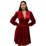 Robe patineuse - non spécifié - non spécifié - velours - décolleté v - boutons décoratifs Robe patineuse - non spécifié - non spécifié - velours - décolleté v - boutons décoratifs