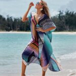 Robe de plage femme kaftan kimono longue et bikini cover up taille unique