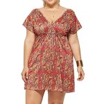 Robe de plage - iri8h - encolure en v - cordon de serrage taille - noir