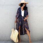 Robe de plage pareo - marque inconnue - protection solaire - 100% coton - fleurs - haut de bikini - bleu ... Robe de plage pareo - marque inconnue - protection solaire - 100% coton - fleurs - haut de bikini - bleu ...
