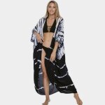 Robe de plage pareo chle de protection solaire de plage 100% coton robe chle  fleurs haut de bikini ...