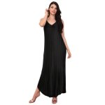 Robe - plisse - satine - bords arrondis - femme - noir