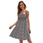 Robe poitrine imprim�e bleu femme grande v�tements qw391