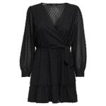 Robe portefeuille only onltiva l - s dobby fake wrap dress wvn mini robe - noir - s femme
