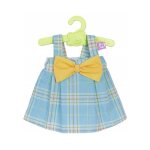 Habit poupee 42 cm nenuco : robe bleue avec des carreaux - vetement poupon