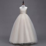 Robe princesse c�r�monie fille en dentelle sans manches robe longue tullle pour pour soir�e bal mariage ...
