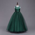 Robe princesse cérémonie fille en dentelle sans manches robe longue tullle pour pour soirée bal mariage ... Robe princesse cérémonie fille en dentelle sans manches robe longue tullle pour pour soirée bal mariage ...
