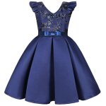 Robe princesse crmonie fille paillettes sans manches robe de mariage avec ceinture noeud papillon - ...