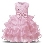 Robe princesse cérémonie fille volant tulle sans manches couleur unie avec ceinture noeud papillon - ... Robe princesse cérémonie fille volant tulle sans manches couleur unie avec ceinture noeud papillon - ...