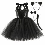 Robe de princesse dguisement cosplay animaux de la fort mignons - vitata - chaton noir