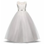 Robe princesse fille crmonie en dentelle robe longue broderie de soire de mariage tulle sans manches ...
