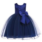 Robe de princesse � fleurs pour filles tenue tutu pour enfants de 2 � 12 ans bleu