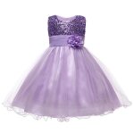 Robe de princesse � fleurs pour filles tutu d�t� robes de f�te costume de nouvel violet