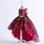 Robe princesse soire fille sans manches robe de crmonie tullle elegant pour bal mariage - rouge - ...