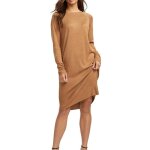Robe pull camel femme vero moda meghan - manches longues - col rond - tricot fin Robe pull camel femme vero moda meghan - manches longues - col rond - tricot fin