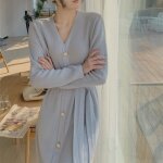 Robe pull femme automne et hiver - marque - modèle - couche de base - tricotée - cardigan long en maille ... Robe pull femme automne et hiver - marque - modèle - couche de base - tricotée - cardigan long en maille ...