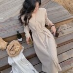 Robe pull femme automne et hiver - gris - cardigan long en maille pour femme Robe pull femme automne et hiver - gris - cardigan long en maille pour femme