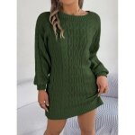 Robe pull femme en tricot manches longues casual pullover hauts col rond couleur unie confortable automne ... Robe pull femme en tricot manches longues casual pullover hauts col rond couleur unie confortable automne ...