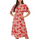 Robe mi - longue � motif fleuri et dos nu. fermeture par zip et petit bouton au dos. pour femme - robes ...