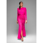 Robe du soir - ombre - emma - longueur maxi - manches longues - fente sensuelle