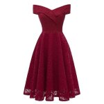 Robe de soiree ceremonie femme col bateau dentelle fermeture eclair plisses
