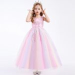 Robe de soirée de cérémonie fille sans manches en tulle robe princesse mariage pour 4 - 14 ans - rose ... Robe de soirée de cérémonie fille sans manches en tulle robe princesse mariage pour 4 - 14 ans - rose ...