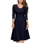 Robe de soire dentelle femme manches 3 - 4 mi - longue jointif robe cocktail elegant pour crmonie ...