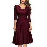 Robe de soire dentelle femme manches 3 - 4 mi - longue jointif robe cocktail elegant pour crmonie ...