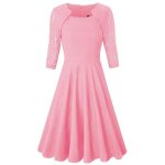 Robe de soire dentelle femme manches 3 - 4 mi - longue jointif robe cocktail elegant pour crmonie ...