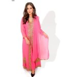 Robe de soire - dhamak - perl strass pierre argent - femme - rose