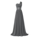 Robe de soire femme longue vase sans manche robe demoiselle dhonneur pour mariage - gris