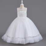 Robe de soire fille princesse paillettes sans manches robe de crmonie longue tulle pour bal mariage ...