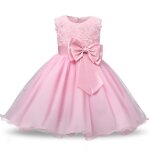 Robe de soir�e formelle en dentelle pour enfant fille tenue de c�r�monie rose