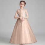 Robe de soire de mariage fille sans manches en tulle robe princesse crmonie pour 4 - 14 ans - jaune ...