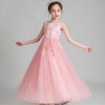 Robe de soirée de mariage fille sans manches en tulle robe princesse cérémonie pour 4 - 14 ans - rose ... Robe de soirée de mariage fille sans manches en tulle robe princesse cérémonie pour 4 - 14 ans - rose ...