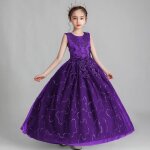 Robe de soirée de mariage fille sans manches en tulle robe princesse cérémonie pour 4 - 14 ans - violet ... Robe de soirée de mariage fille sans manches en tulle robe princesse cérémonie pour 4 - 14 ans - violet ...