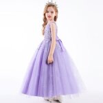 Robe de soirée de mariage fille sans manches en tulle robe princesse cérémonie pour 4 - 14 ans - violet ... Robe de soirée de mariage fille sans manches en tulle robe princesse cérémonie pour 4 - 14 ans - violet ...