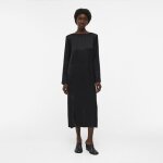 Robe de soire maxi noire manches longues avec fente femme object