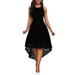 Robe de soire mi longue en dentelle florale - type black - femme - adulte