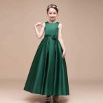 Robe soirée princesse fille en satin sans manches robe longue mariage cérémonie ceinture À fleur couleur ... Robe soirée princesse fille en satin sans manches robe longue mariage cérémonie ceinture À fleur couleur ...
