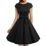 Robe - style vintage 50s 60s - mancheron - noir - femme