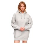 Robe sweat superdry essential hooded sweat dress - glacier grey marl - femme