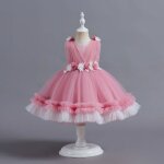 Robe tutu en dentelle pour fille tenue de soir�e avec rouge