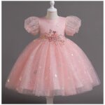 Robe tutu de princesse en dentelle pour fille rose