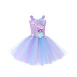 Robe tutu sirène pastel ariel pour filles costume de fête danniversaire sur le thème de la mer bleu Robe tutu sirène pastel ariel pour filles costume de fête danniversaire sur le thème de la mer bleu