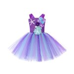 Robe tutu sir�ne pastel ariel pour filles costume de f�te danniversaire sur le th�me de la mer violet ...