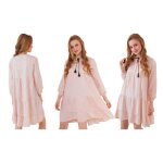 Robe volant� - rose poudr� - taille 42 - femme - adulte