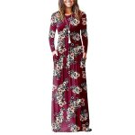 Robe xopmg longue � manches longues et imprim� floral avec poches taille - 40