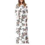 Robe zwzxw longue � manches longues et imprim� floral avec poches taille - 40
