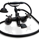 Robinet de baignoire rtro en vieux noir - rea - avec flexible de douche et poigne - cramique ttes ...
